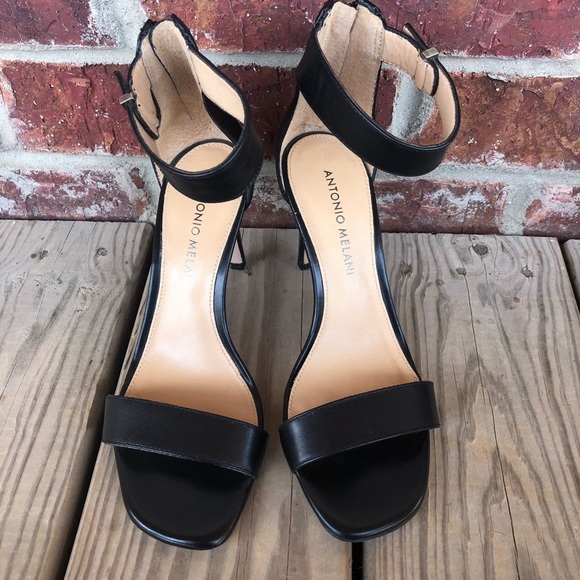 Antonio Melani Back Zip Black Heels Size 5.5 M - Picture 2 of 7